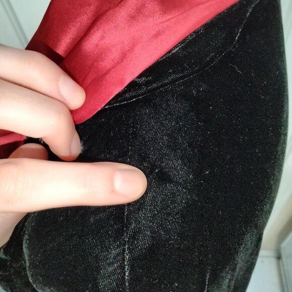 Vtg Y2K 2005 Victoria's Secret Velvet Silk Robe M/L Goth 90s Vamp Red Black - Picture 3 of 12
